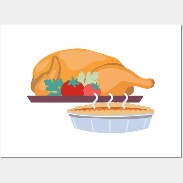 Turkey and Pie Wall Art by SWON Design